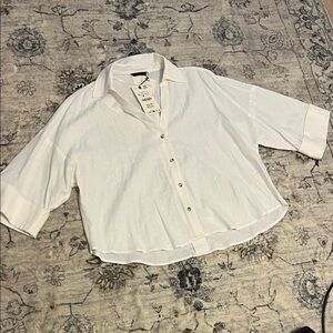 Zara Classic White Collared Shirt